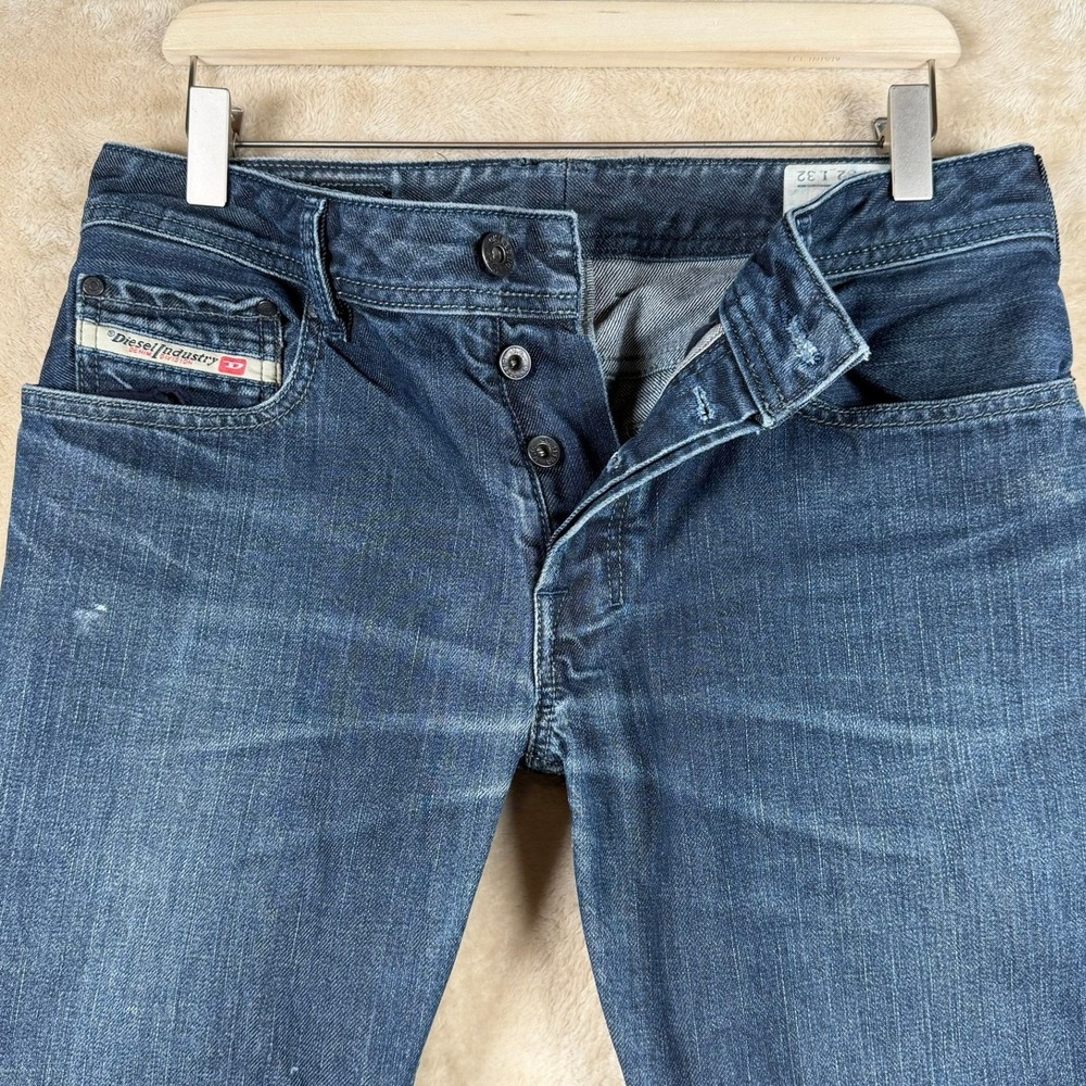 Diesel Zatiny Jeans '09 Men 32x32 Straight Dark Wash Y2K Low Rise Made in Italy - Picture 3 of 13